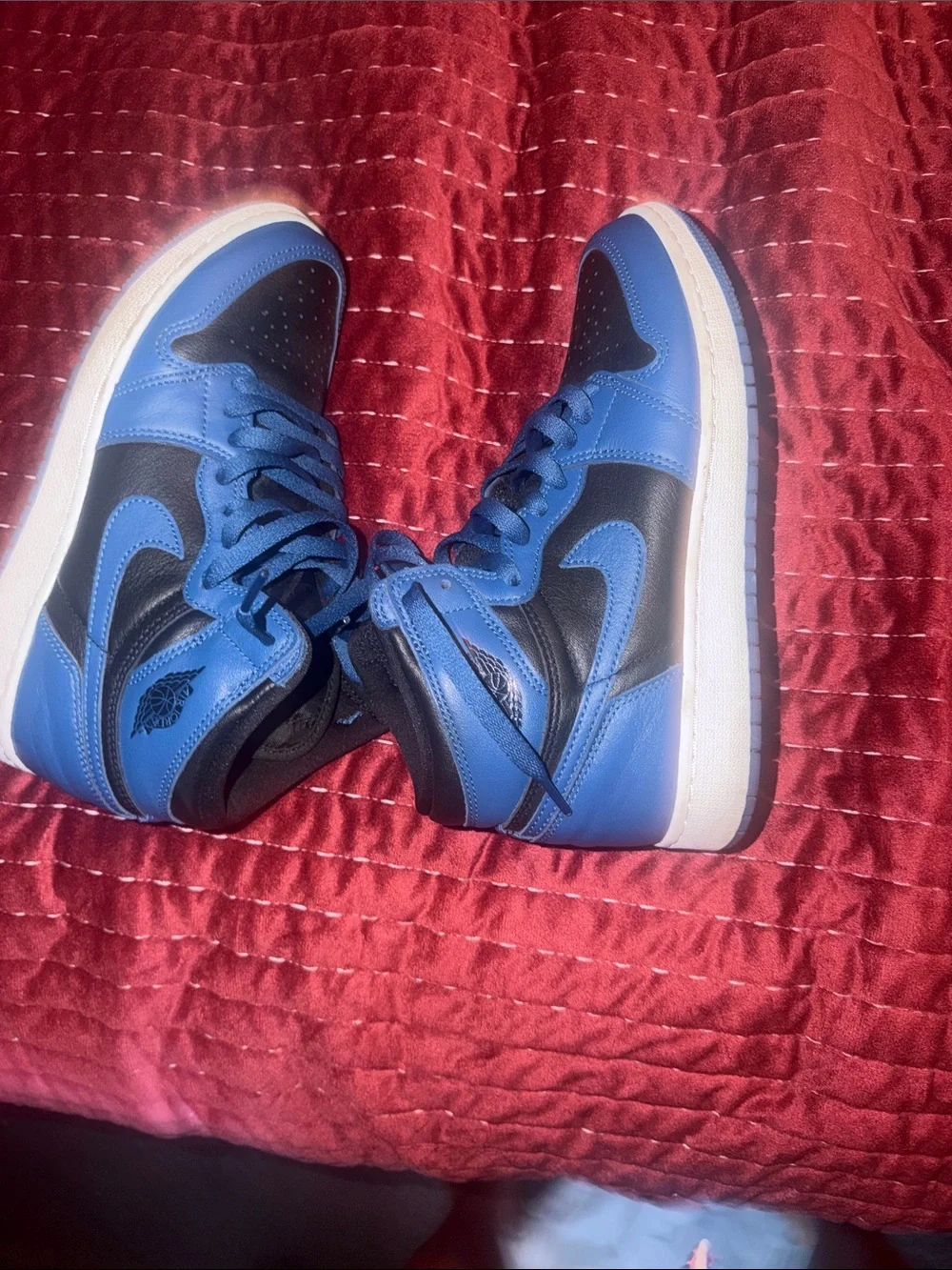 Jordan Kids Black and Blue Sneakers
